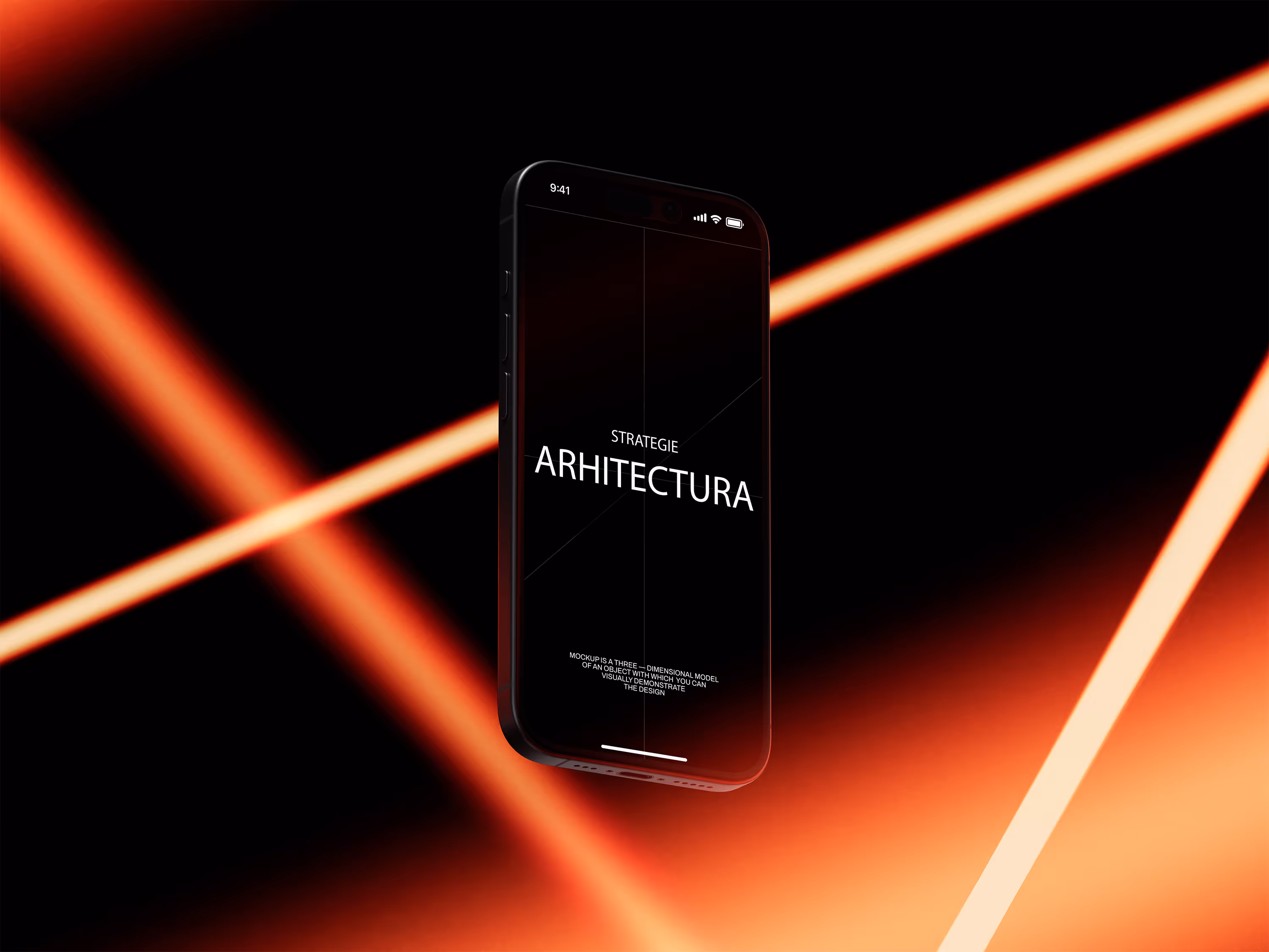 Smartphone pe fundal abstract afisand elemente de arhitectura digitala