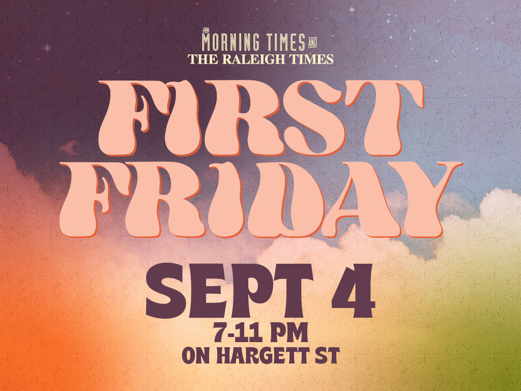a colorful graphic with the words First Friday September 4