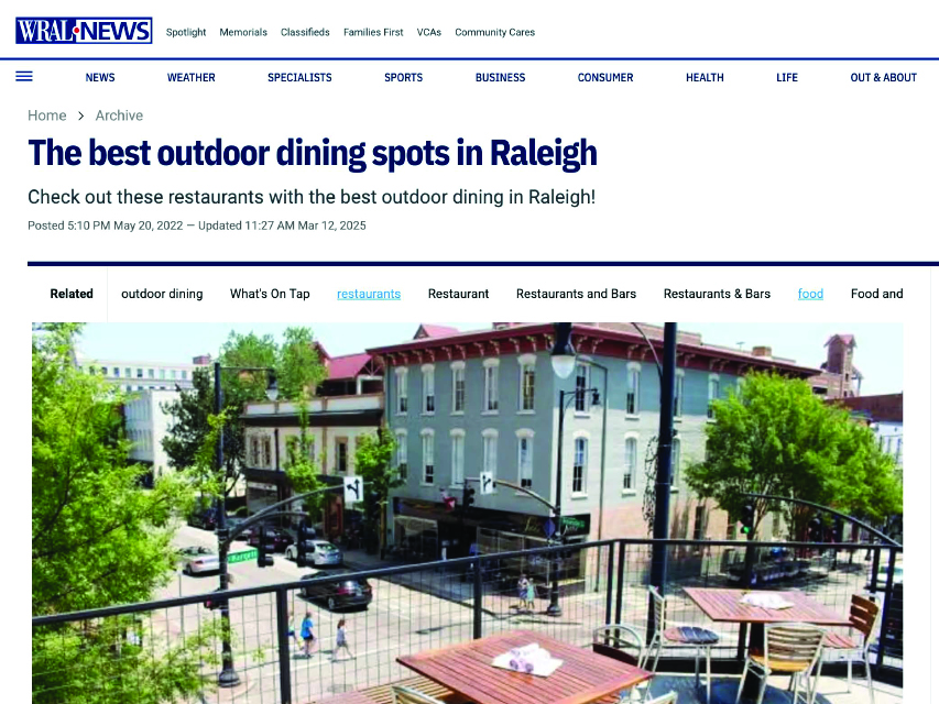 a photo of the view from The Raleigh TImes' rooftop patio