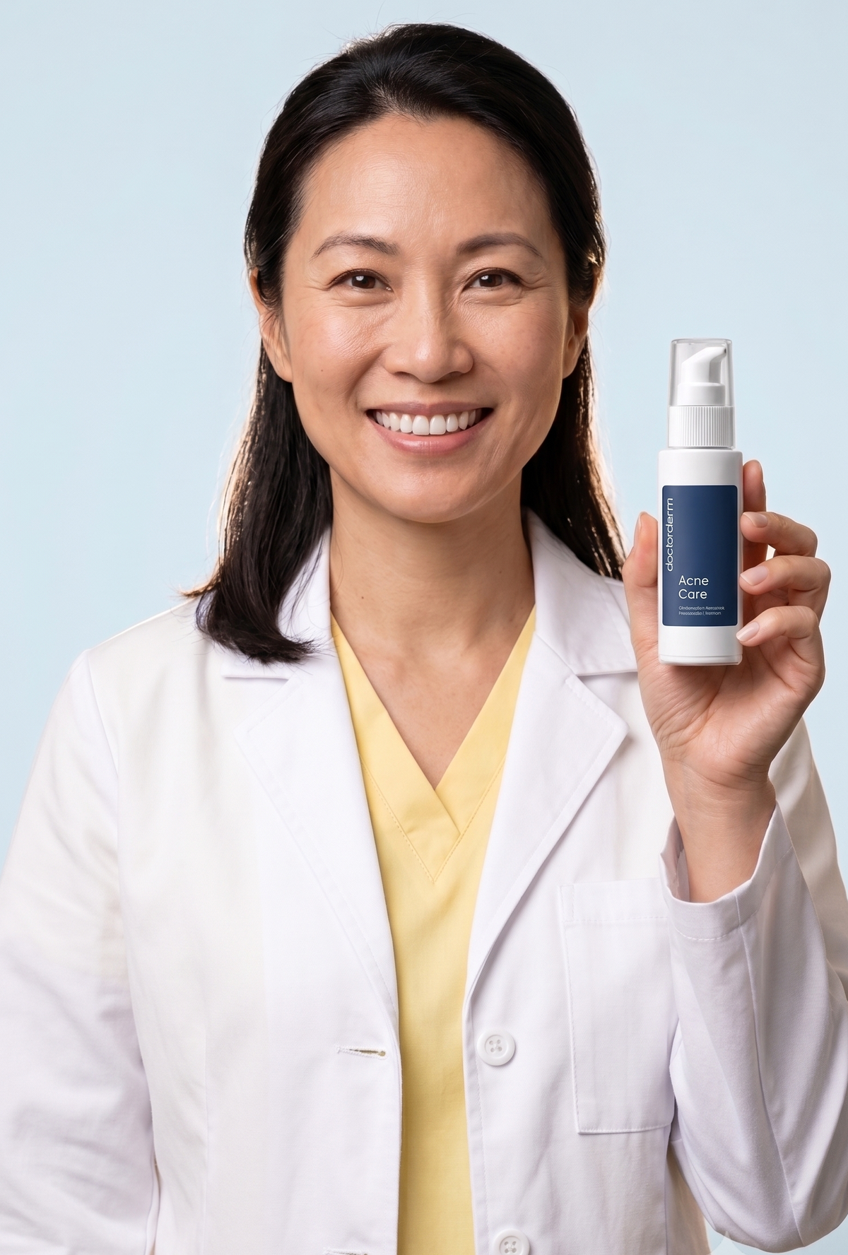 A Licensed Medical Provider holding DoctorDerm Acne Care