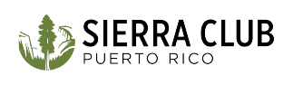 Logo de Sierra Club Puerto Rico. Texto con icono de arbol
