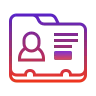 User profile icon with name and three horizontal lines representing information