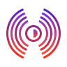 Concentric circular waves radiating outward in purple and red gradient colors
