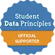 Student Data Principles badge with blue and orange sections