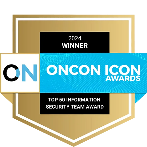 2024 OnCon Icon Awards winner badge for Top 50 Information Security Team