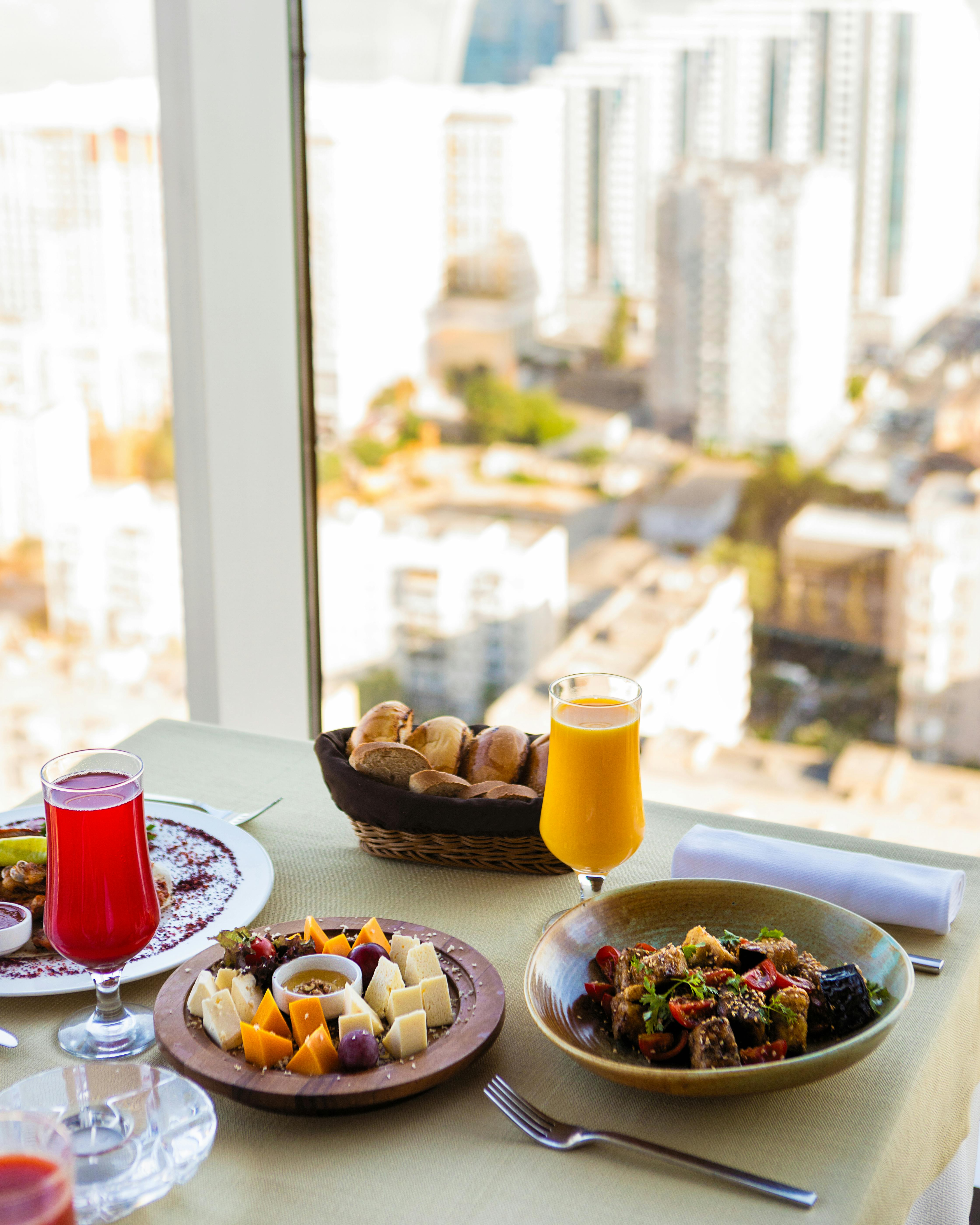 food on table stock image