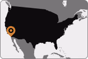Map of the United States with a location marker in Southern California.