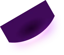 Abstract curved shape with dark purple top and glowing purple gradient bottom.