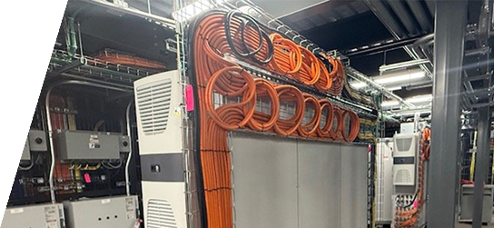 Electrical system for conveyors and robotics at a fulfillment center.
