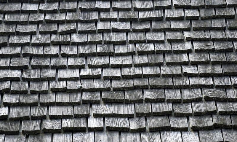 Class B wood shake roof — not fire resistant and not recommended for homes in California high fire hazard severity zones