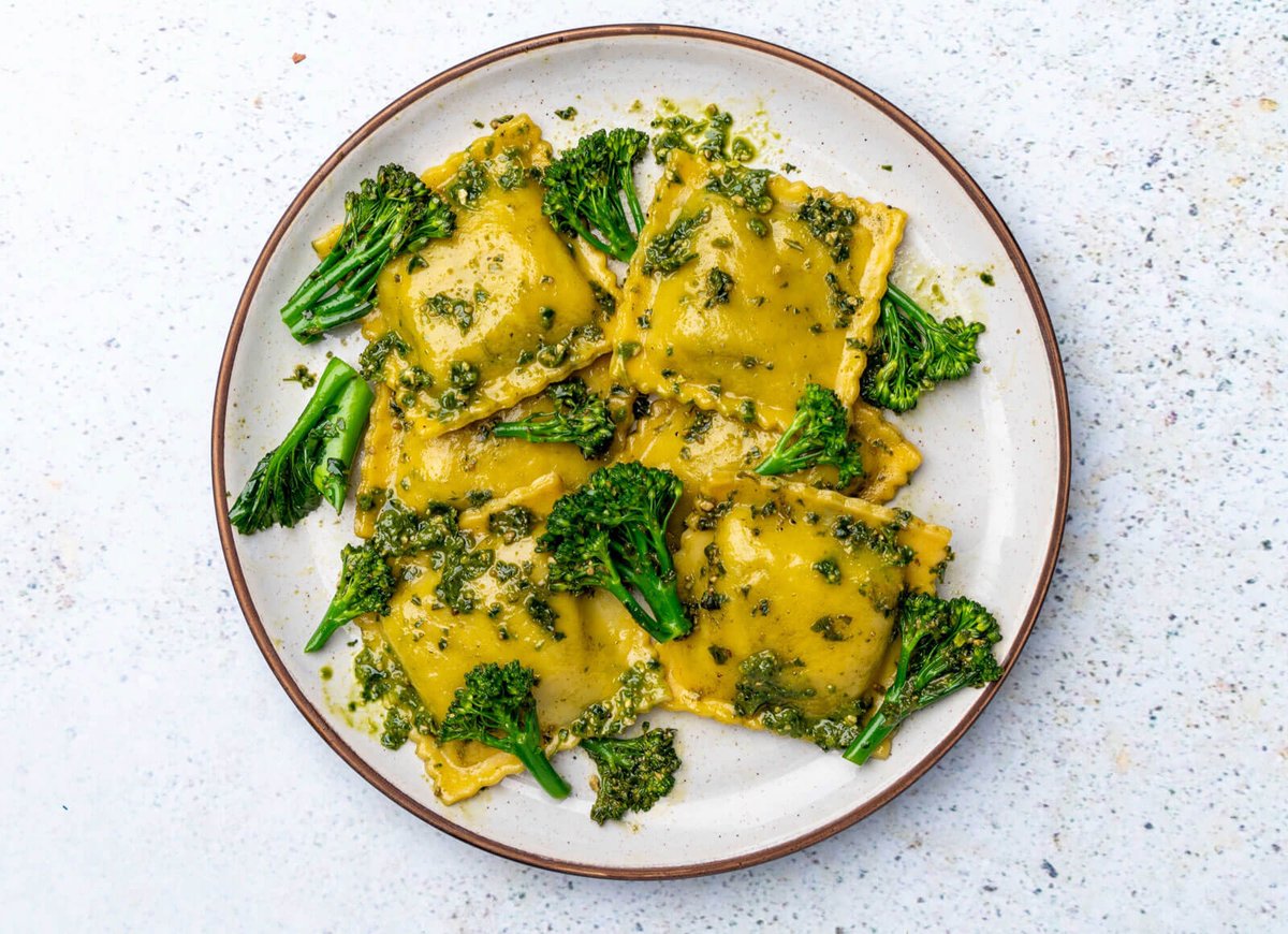 Supergreens Pasta with Spinach Ricotta Ravioli