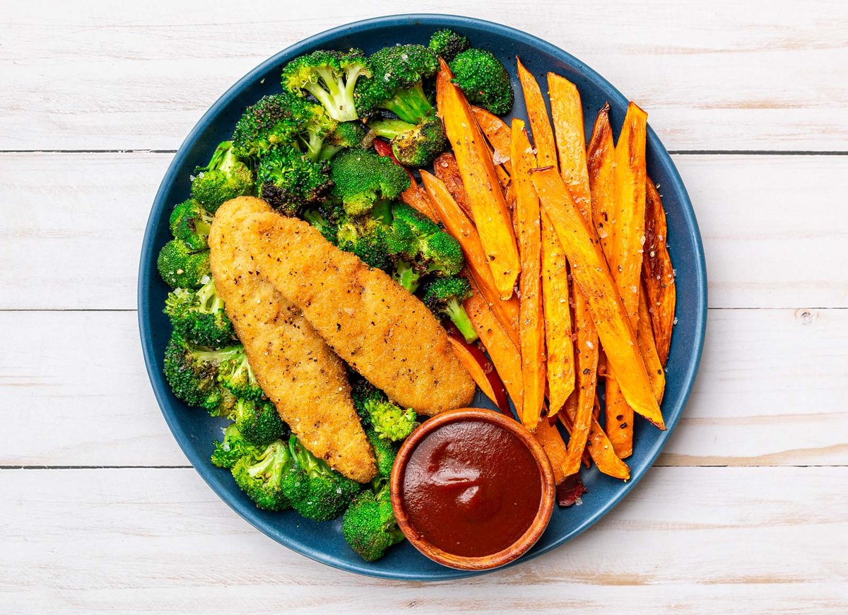 Plant-Based Chicken Tenders + Sweet Potato Fries with Original BBQ