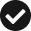 Black checkmark inside a circle.