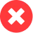 Red circle with a black 'X' symbol inside.