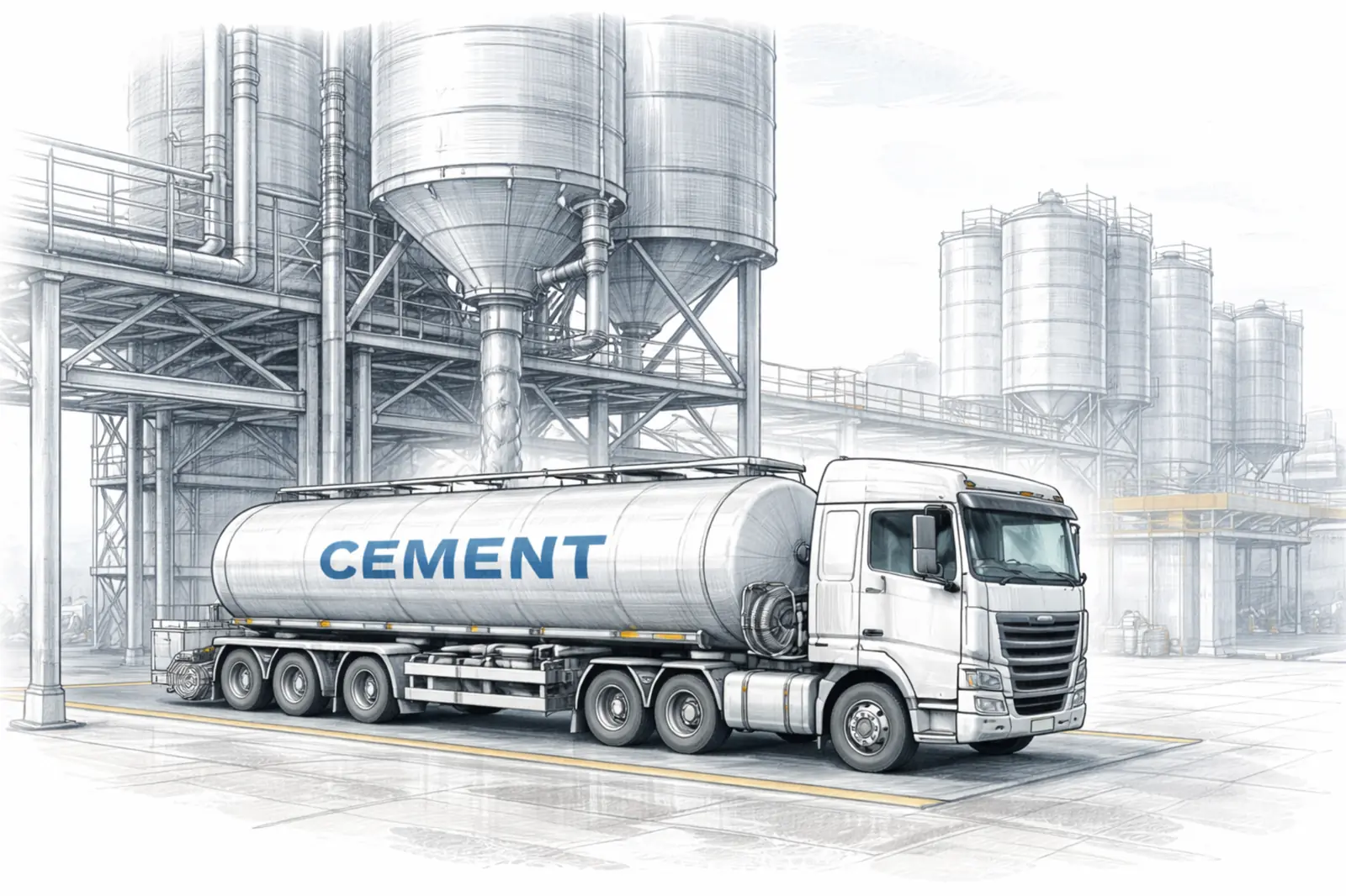 Bulk cement delivery truck