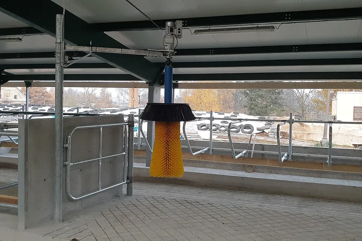 Napájecí žlab a hrazení v prosvětlené stáji