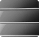 Close-up of black piano keyboard showing four white keys and parts of three black keys.