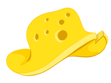 Yellow cheese hat illustration