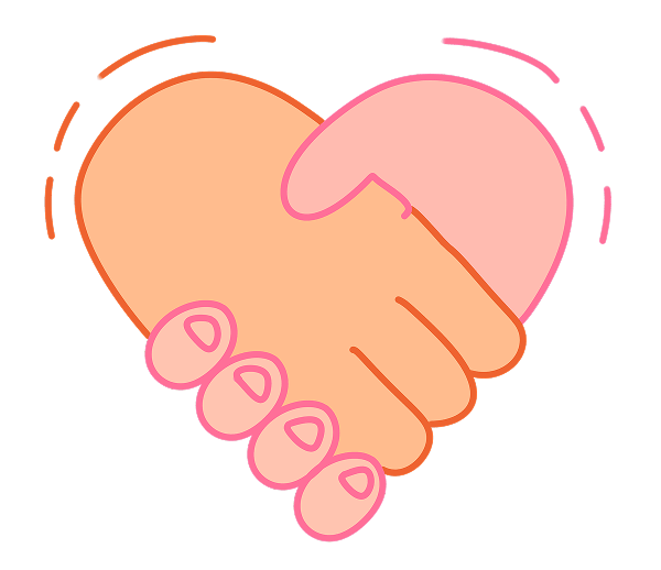 Two hands clasped in the shape of a heart