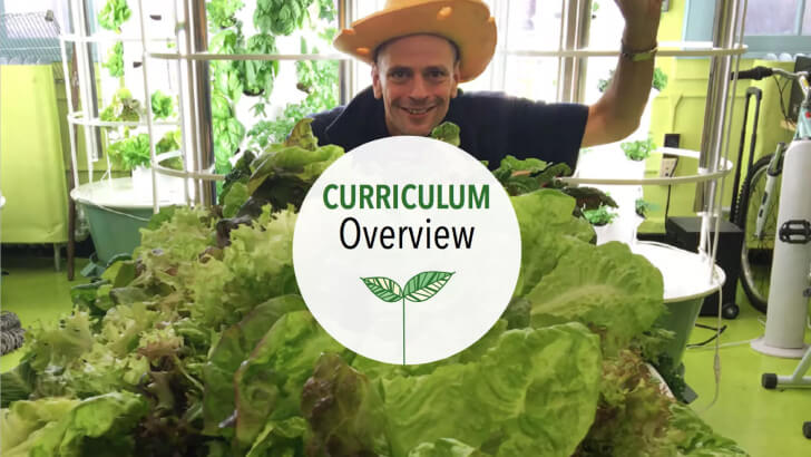 Students working with a Tower Garden in a classroom