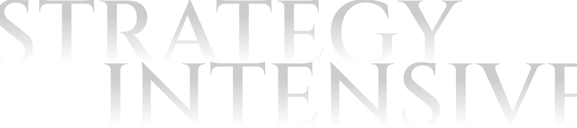 Text reading 'STRATEGY INTENSIVE' in large, bold uppercase letters on a plain background.