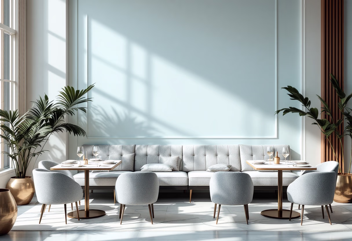 [background image] image of dining ambiance (for a modern restaurant)