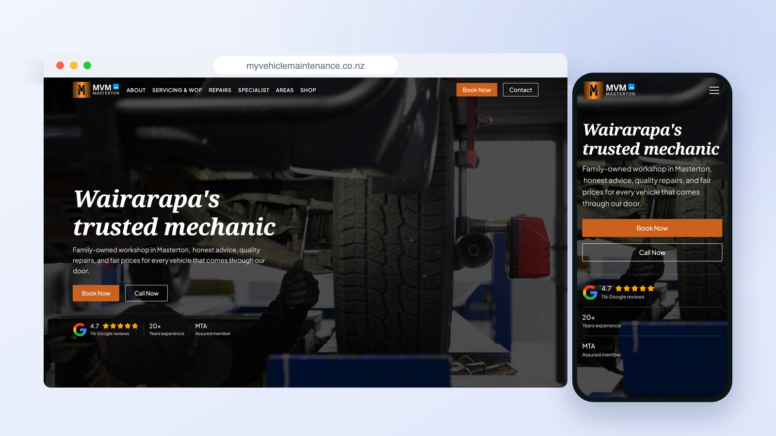 My Vehicle Maintenance website and online shop, Jelly Digital case study