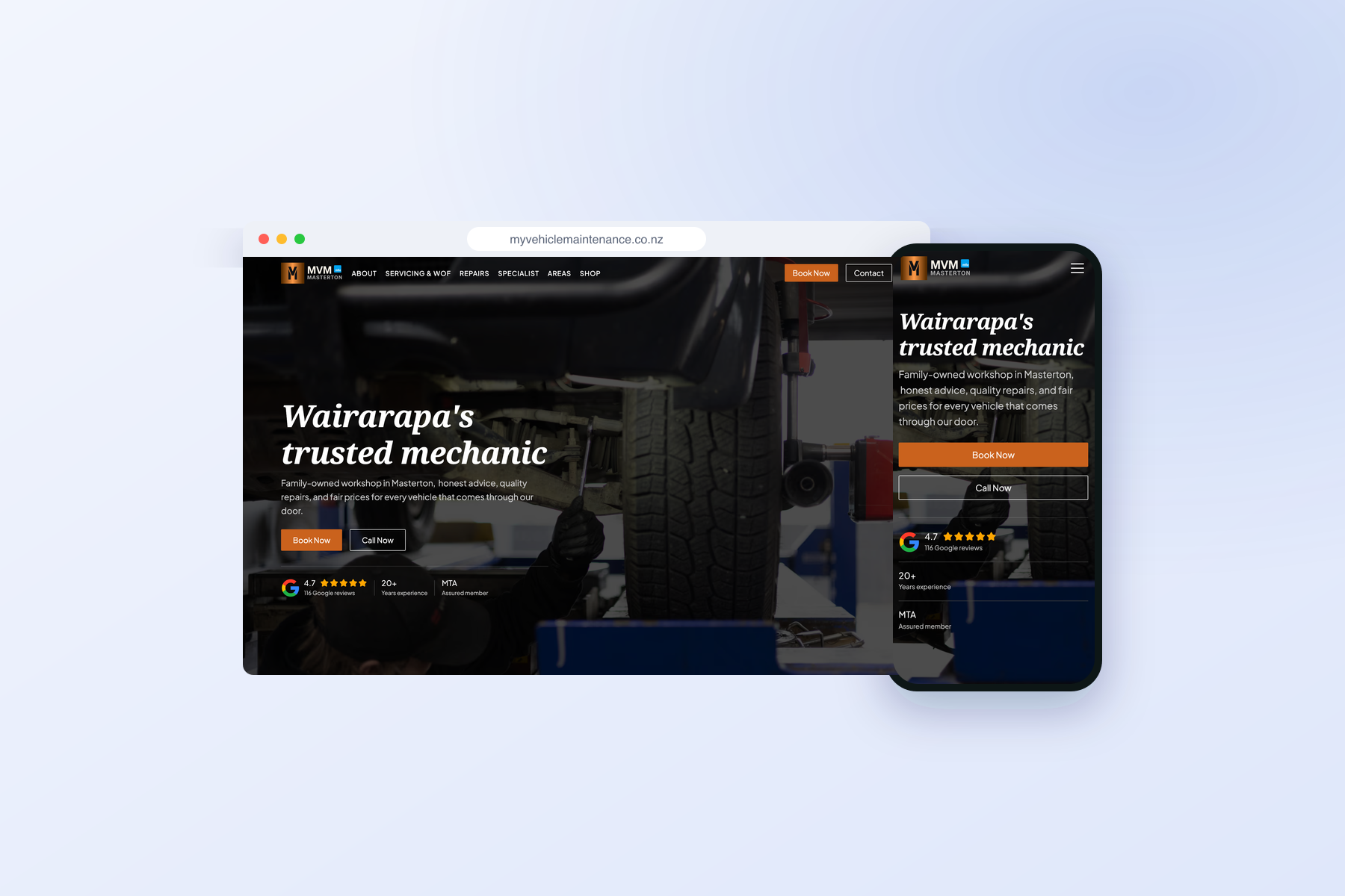 My Vehicle Maintenance website and online shop, Jelly Digital case study