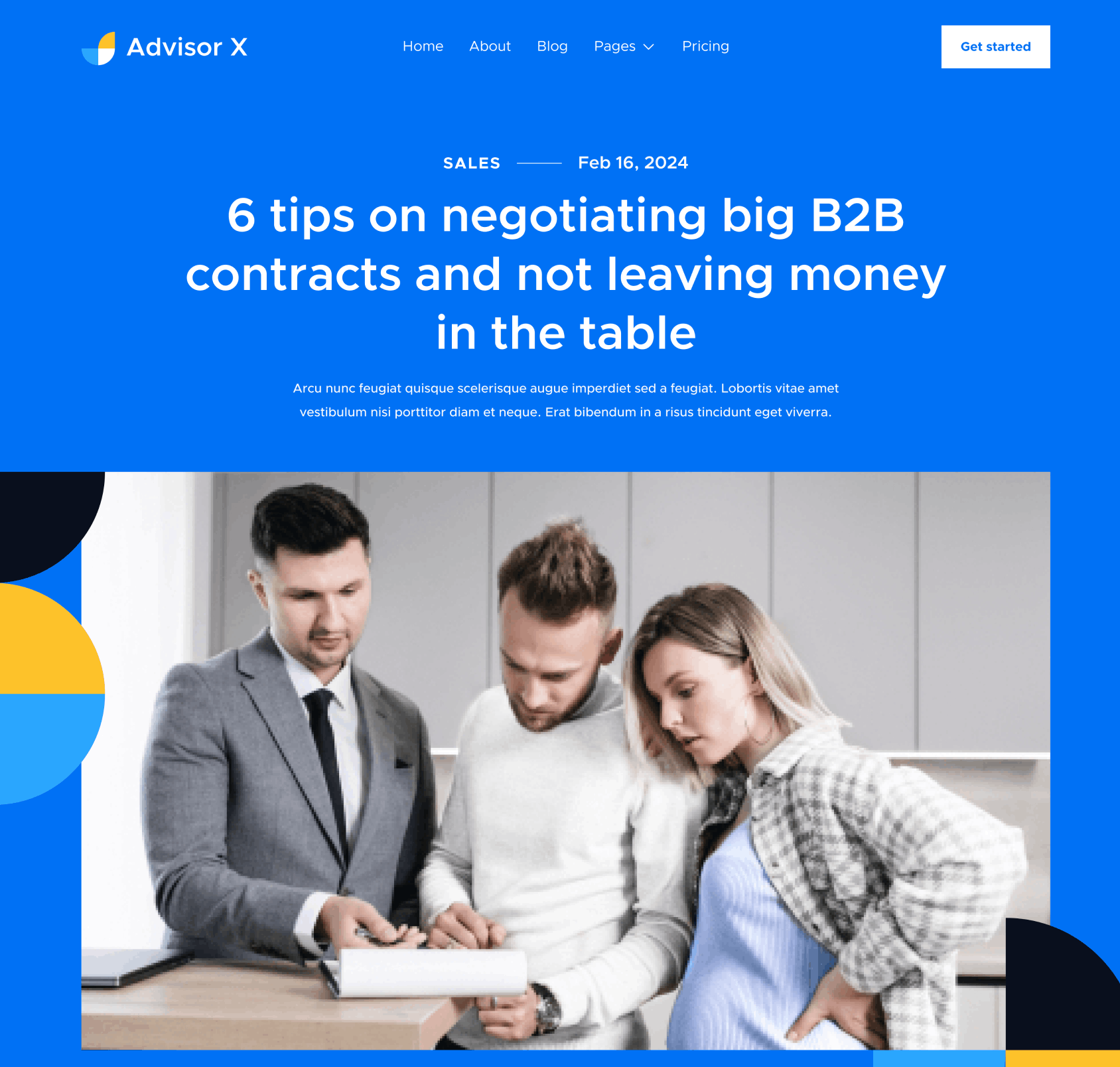 Advisor X - Blog Post Hero Page - Business Consultant Webflow Template