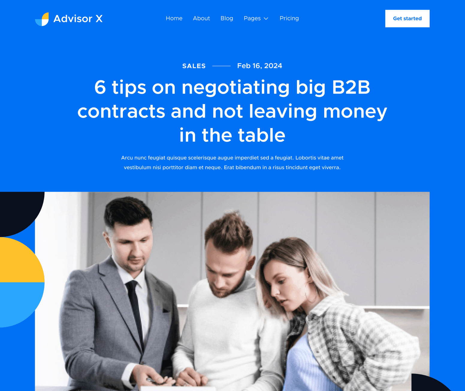 Advisor X - Blog Post Main Page - Business Consultant Webflow Template