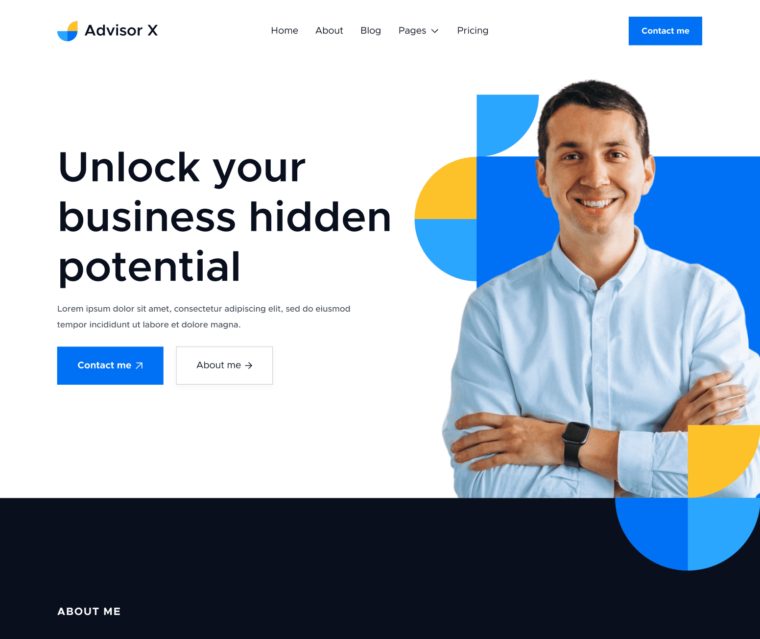 Advisor X - Home V1 Main Page - Business Consultant Webflow Template