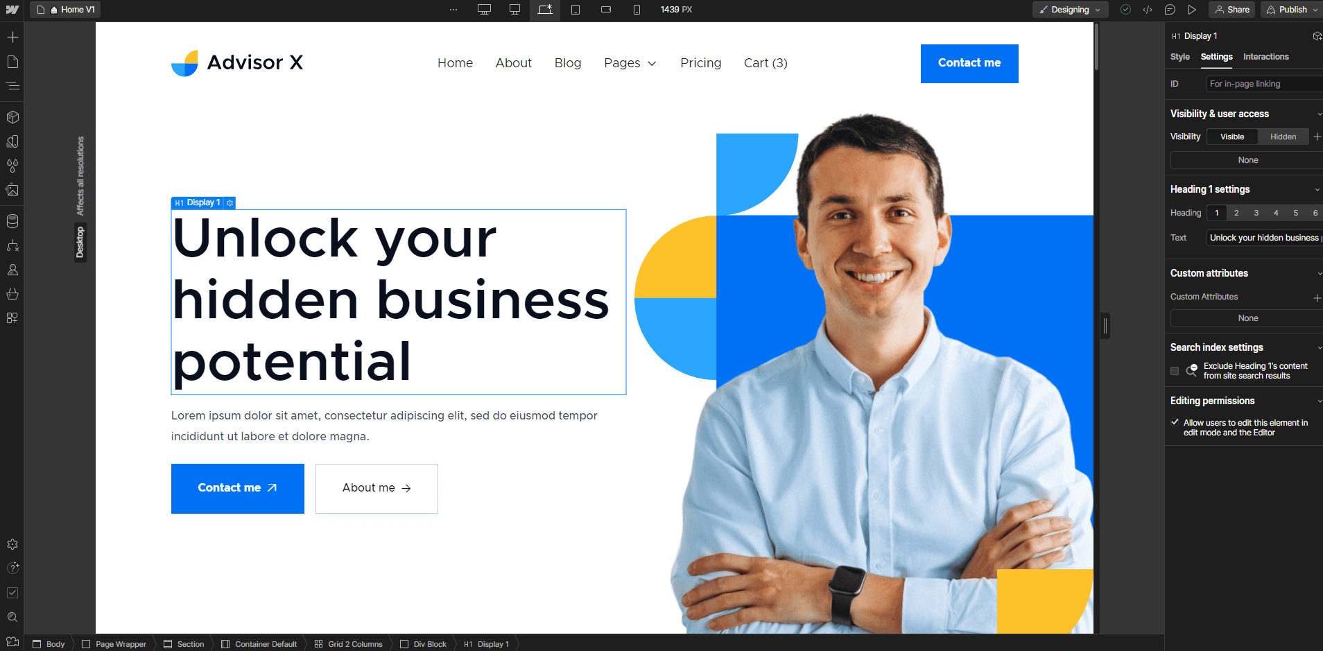 Static Content - Advisor X Webflow Template