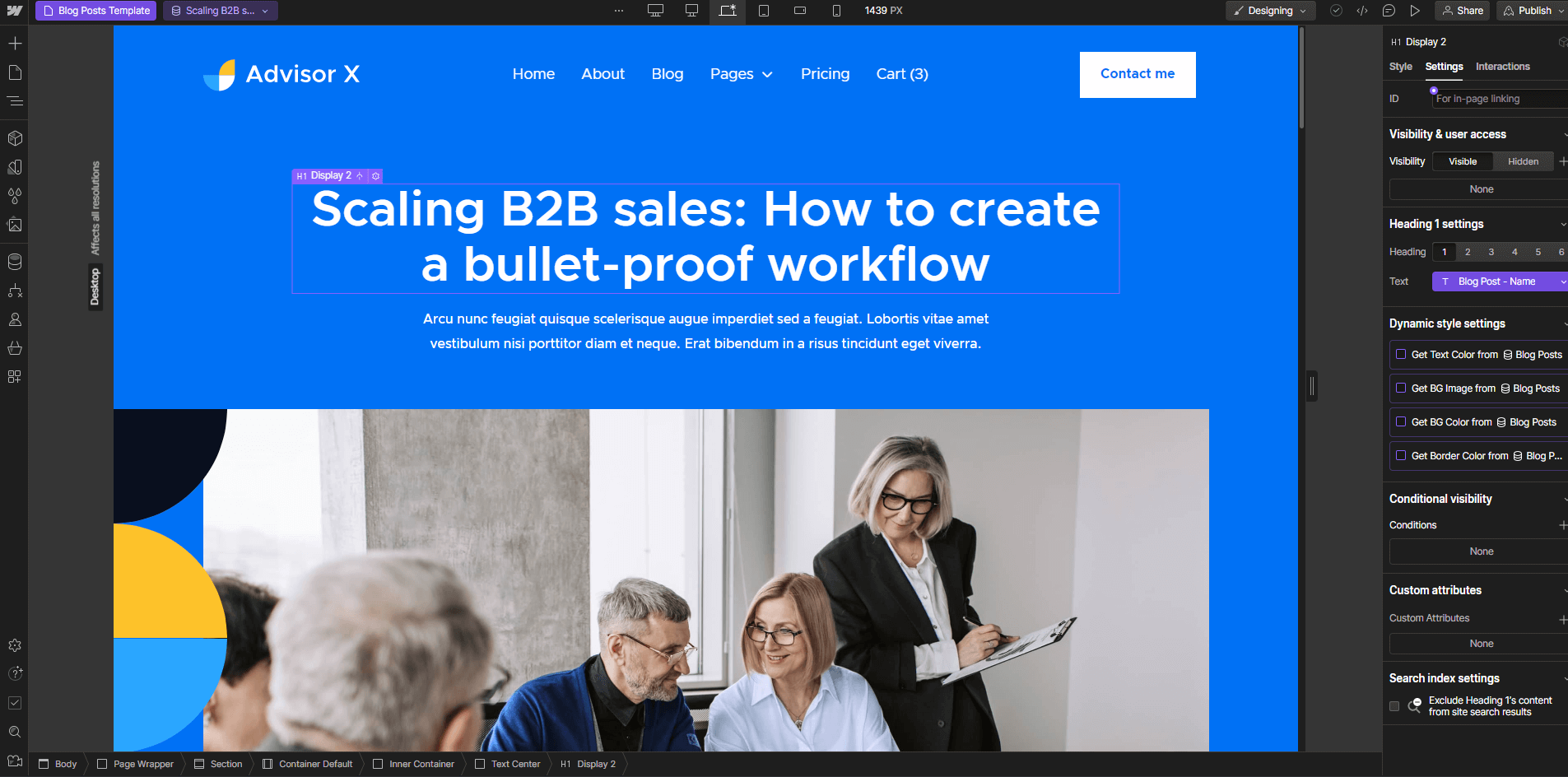 CMS Page - Advisor X Webflow Template