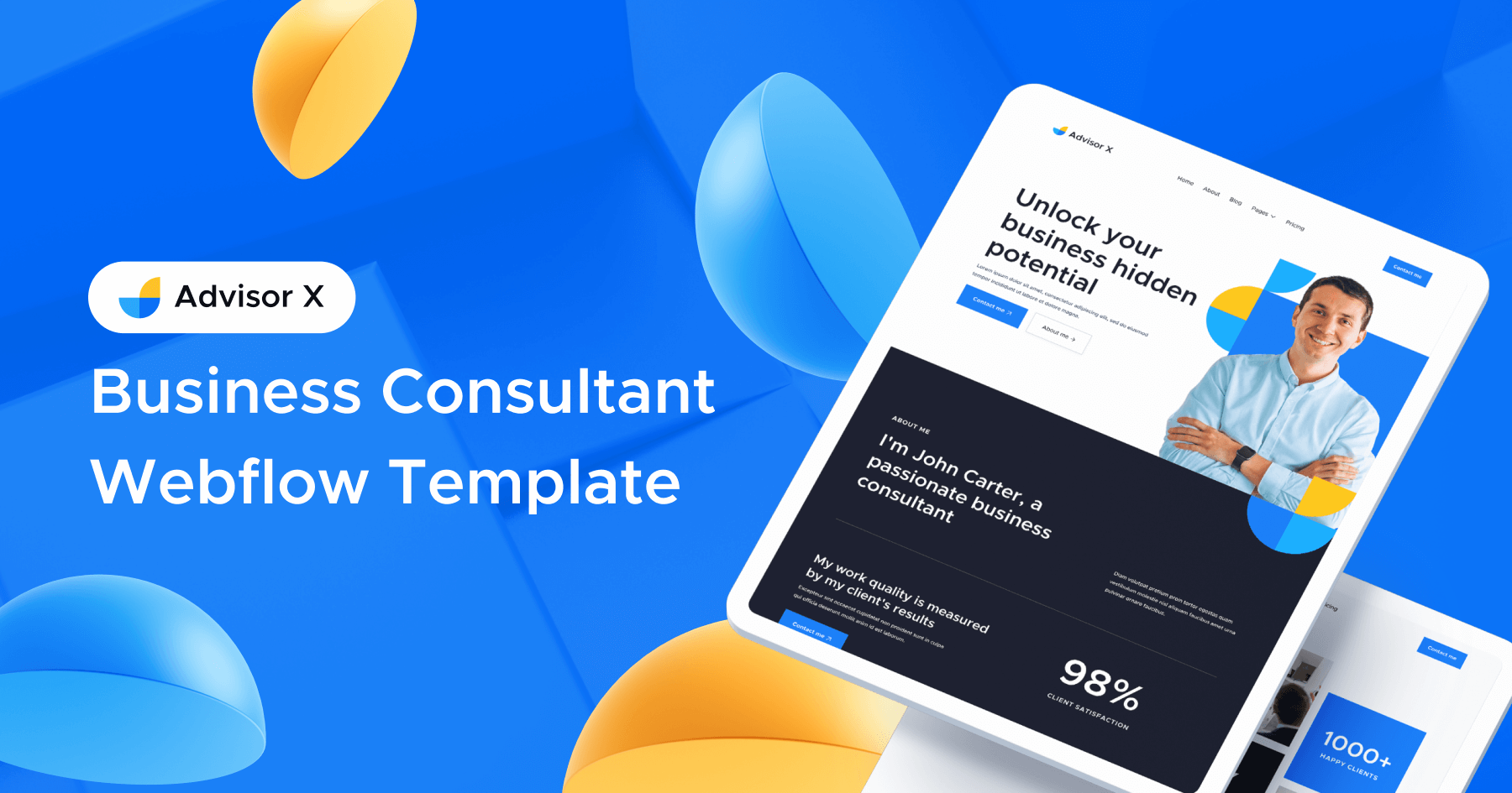 Advisor X - Feature Image - Business Consultant Webflow Template