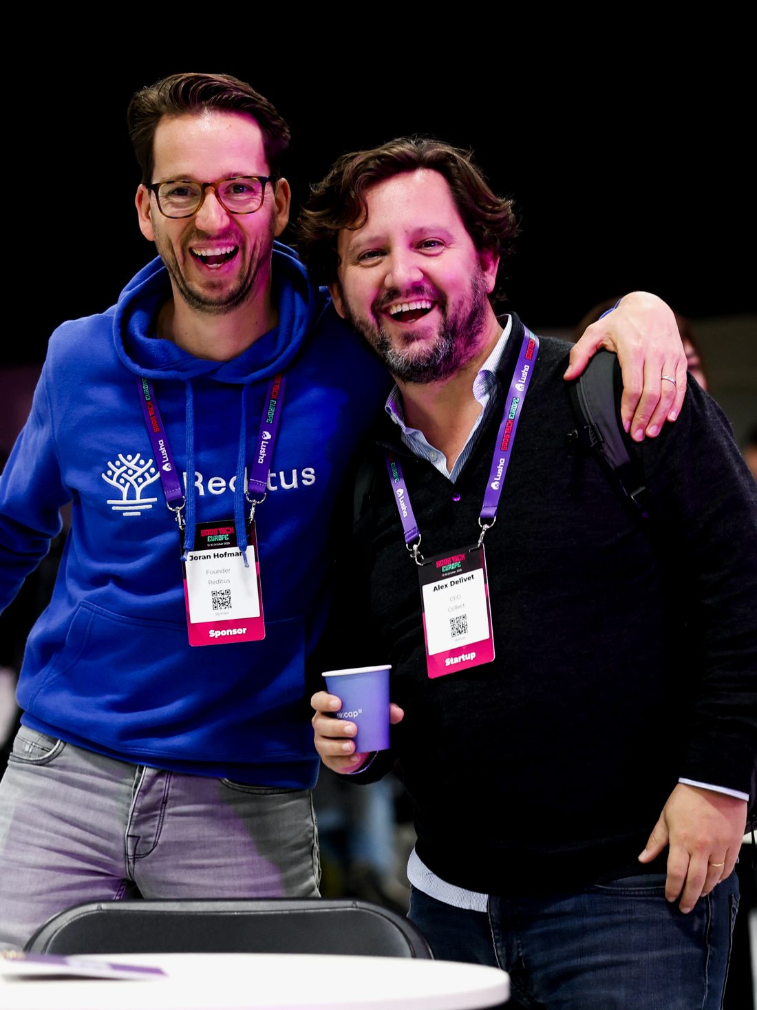 Two founders at Shift AI Europe in Barcelona