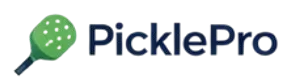 PicklePro logo featuring a green pickle with a magnifying glass.