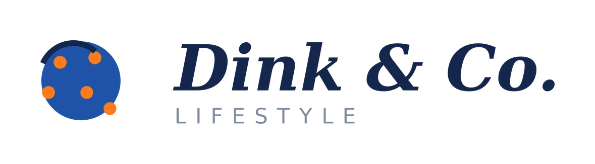 Dink & Co. Lifestyle logo with a blue circle and five orange dots connected by a dark arc.