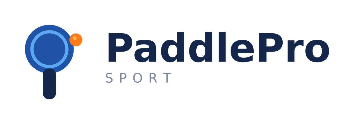 PaddlePro Sport logo with a stylized blue paddle and orange ball graphic.
