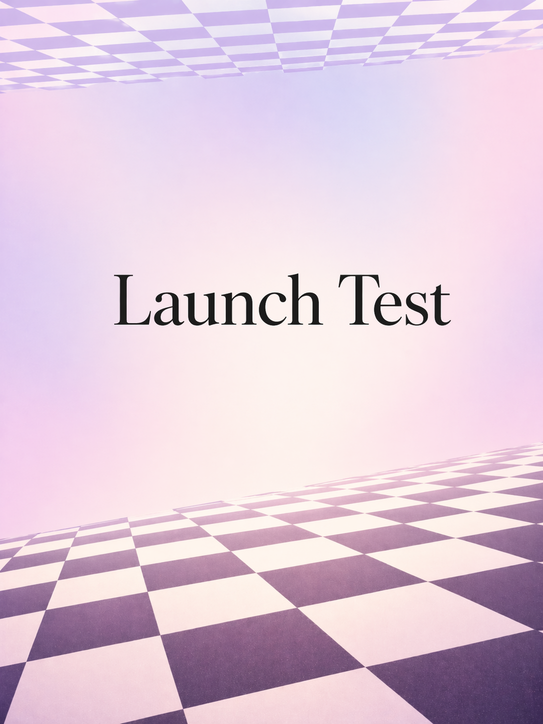 TAbstract red-and-white checkered visual for Launch Test creator package
