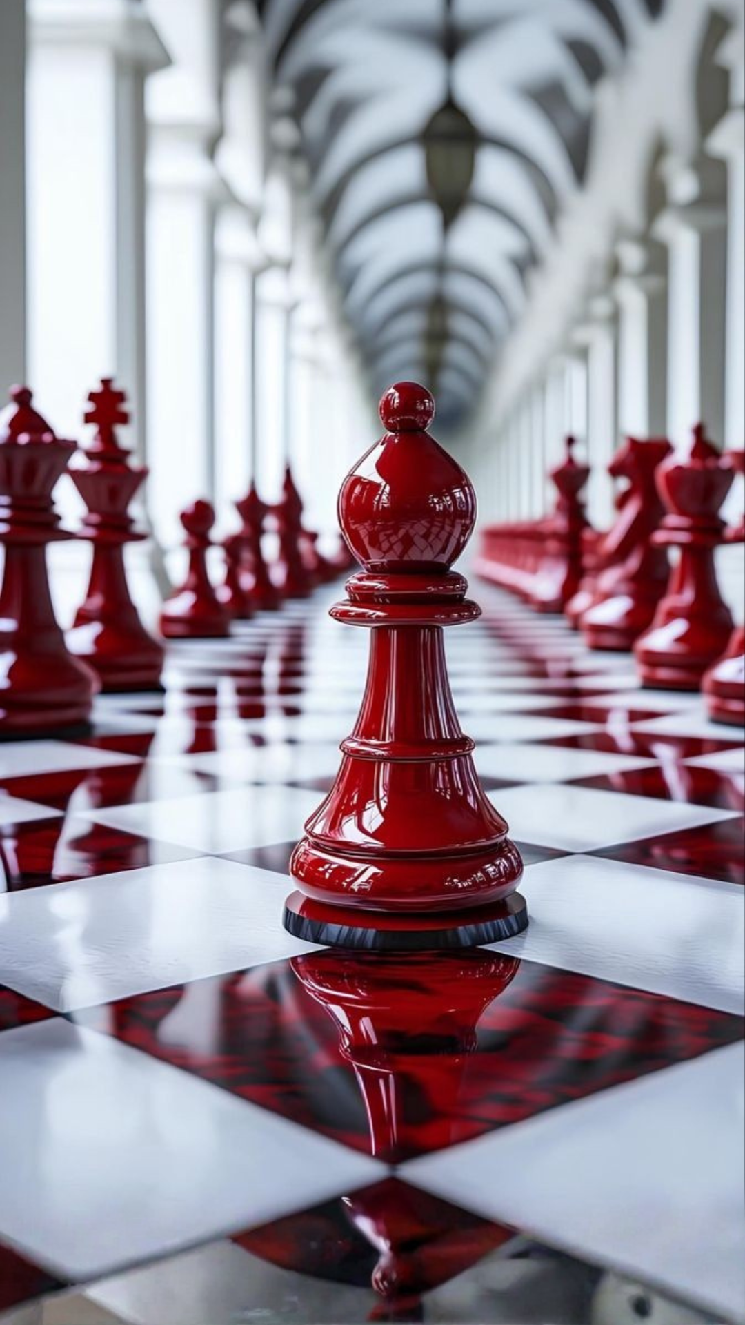 Strategic brand positioning represented by a red chess piece