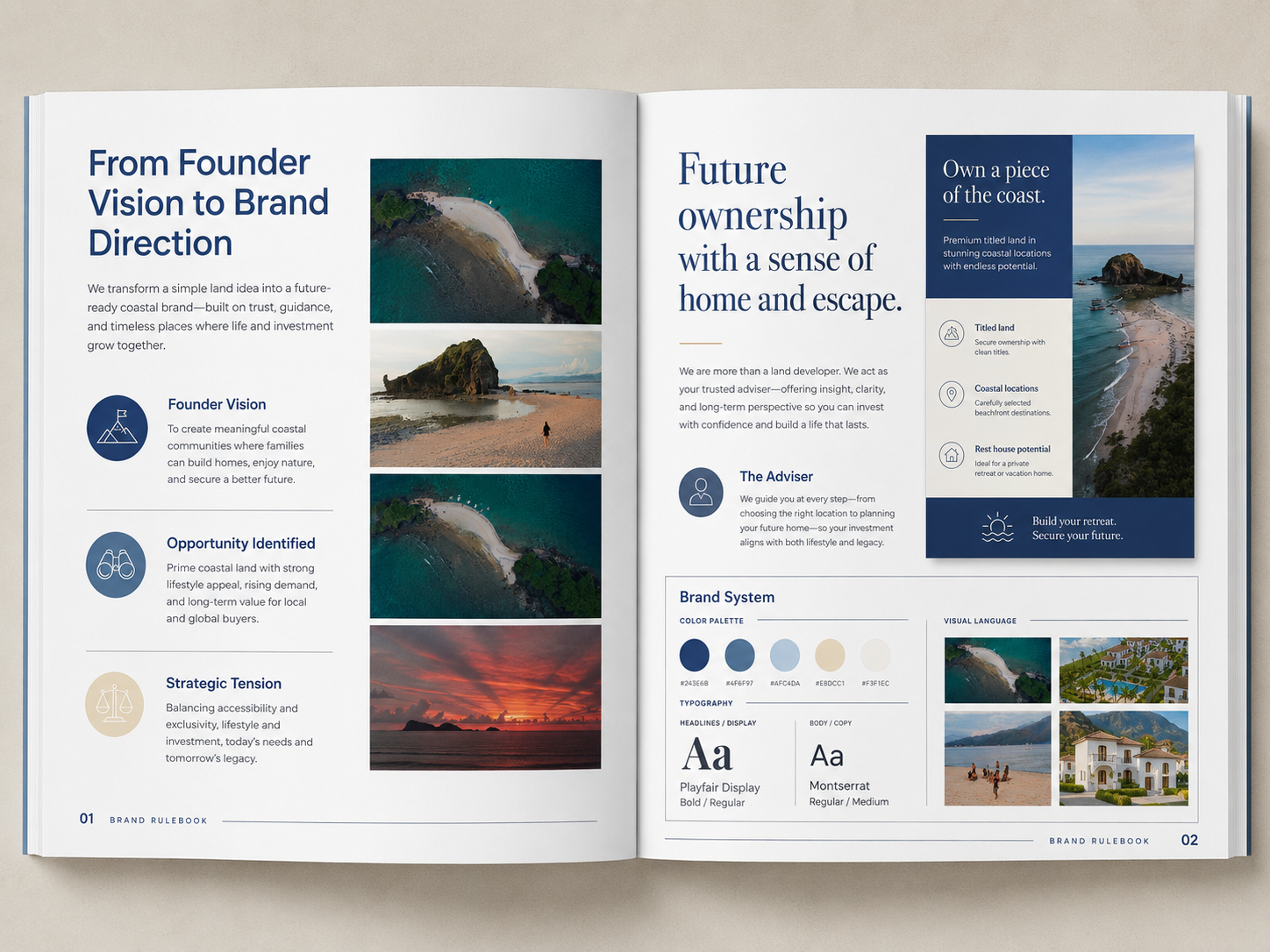 JAZRA Brand Rulebook spread showing how brand direction guides social media, website, sales, and customer experience.