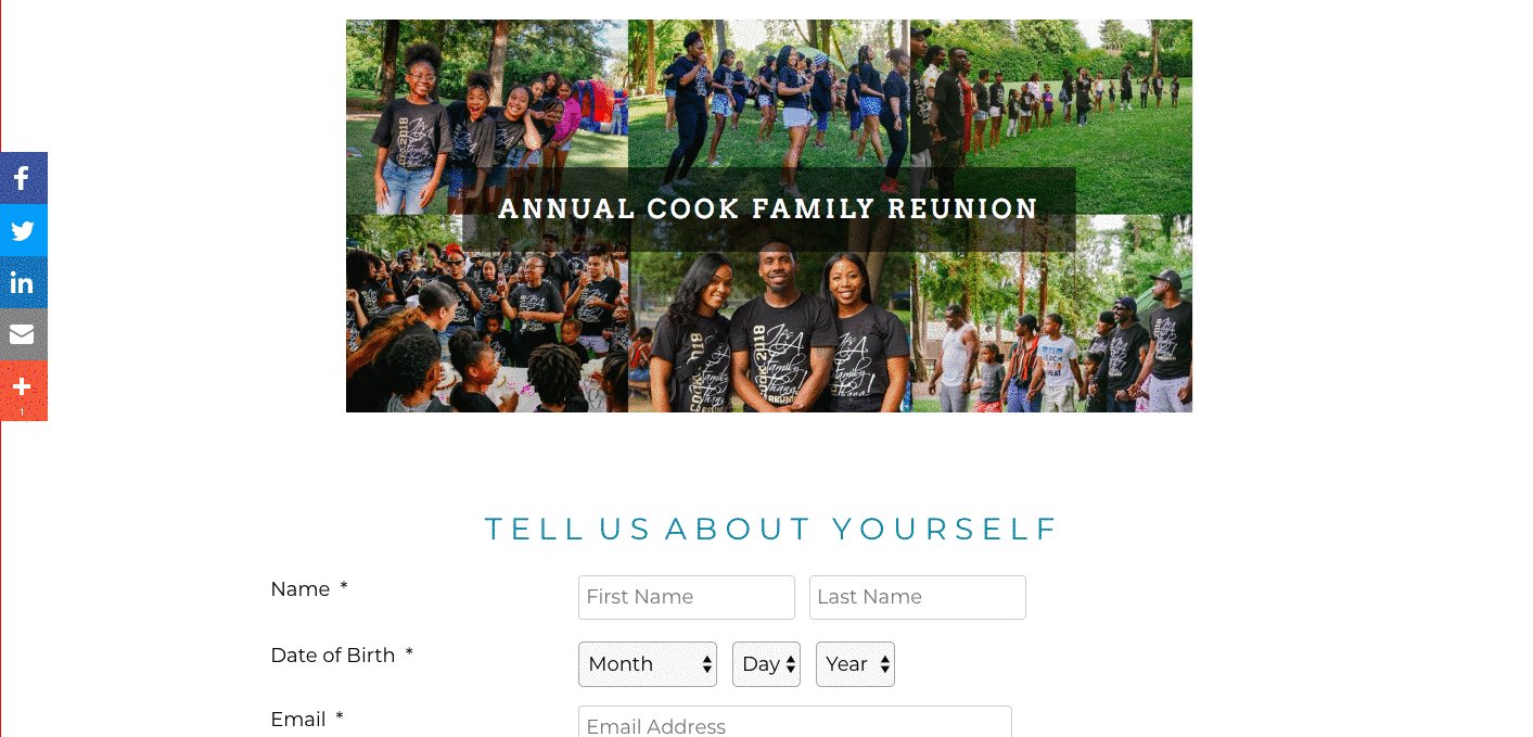 GIF showing a full registration page example