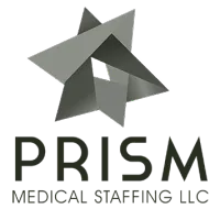 Logo of Prism Medical Staffing LLC featuring a geometric prism shape above the company name.