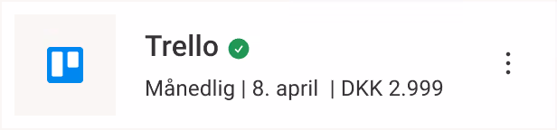 Dobbelt Trello-abonnement (månedlig plan) med en pris på €399