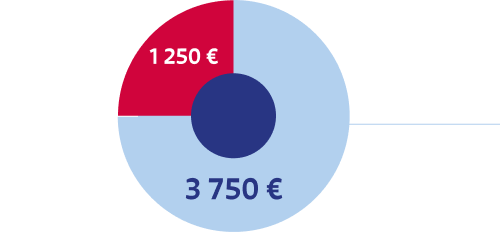 Votre réduction IFI pour un don de 5 000 € -75% coût réel de votre don 1 250 €