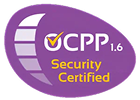 OCPP 1.6 Security Certified badge with a purple background and a checkmark icon.