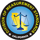 Seal of the Division of Measurement Standards California with scales of justice in center.