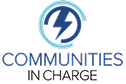 Communities In Charge logo with a blue circle and lightning bolt design above the text