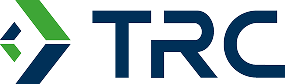 TRC company logo with green and blue geometric design.