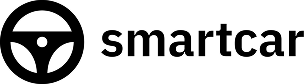 Smartcar logo with an abstract smart car design and the word Smartcar.